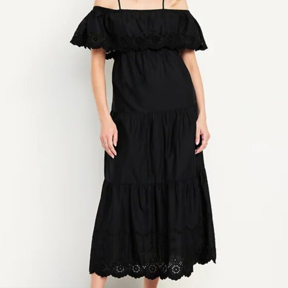 Old Navy Cold Shoulder Maxi Swing Dress XL - Picture 1 of 5